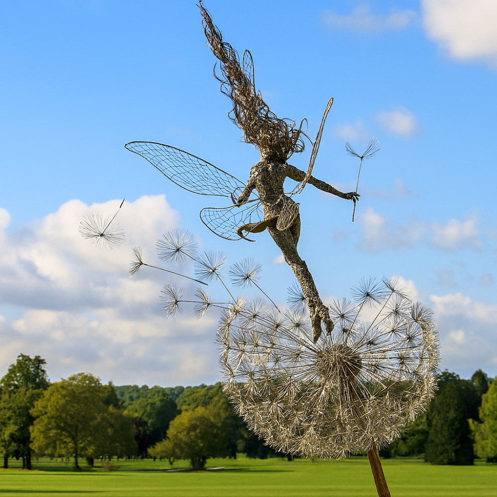 Sculpture de fée sur fil de fer - Décoration enchanteresse pour la maison et le jardin