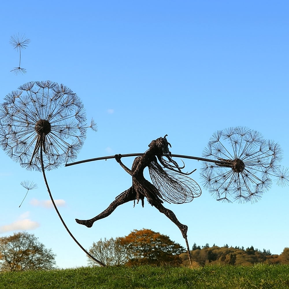 Sculpture de fée sur fil de fer - Décoration enchanteresse pour la maison et le jardin