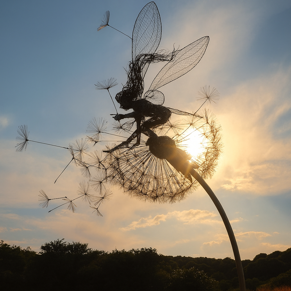 Sculpture de fée sur fil de fer - Décoration enchanteresse pour la maison et le jardin