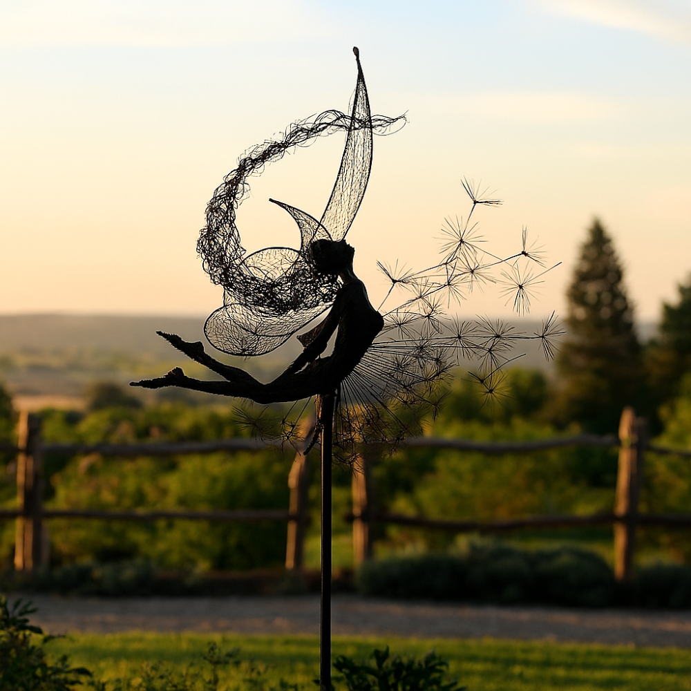 Sculpture de fée sur fil de fer - Décoration enchanteresse pour la maison et le jardin