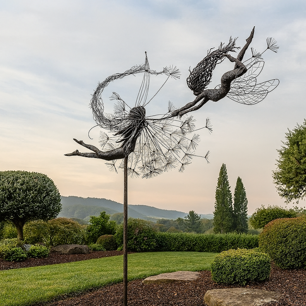 Sculpture de fée sur fil de fer - Décoration enchanteresse pour la maison et le jardin
