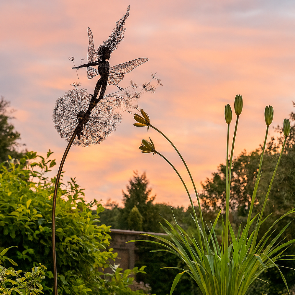 Sculpture de fée sur fil de fer - Décoration enchanteresse pour la maison et le jardin