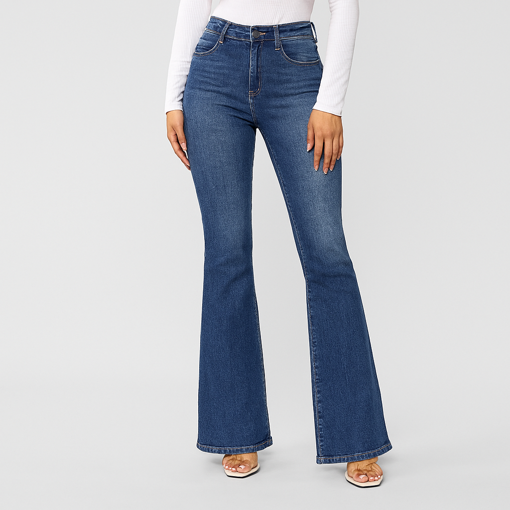 Louisa – Jean slim pour femme à taille haute – Style préppy vintage