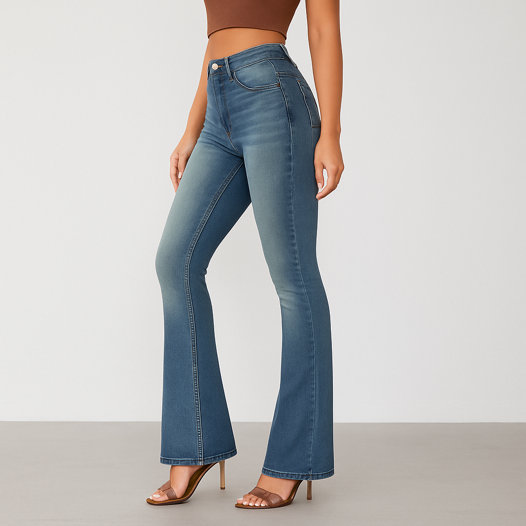 Fenn – Jean igaine pour femmes à taille haute – Jean extensible ajusté à la silhouette