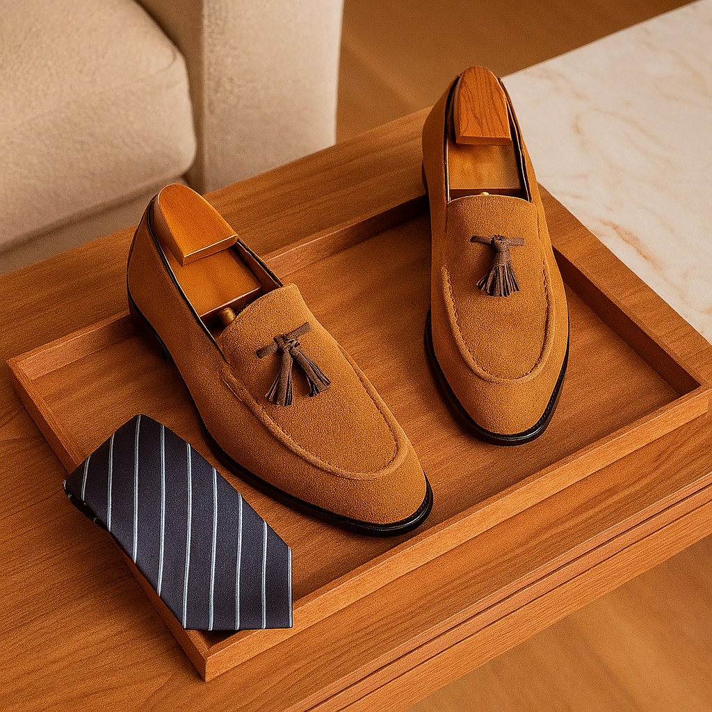 Mocassins en daim de Londres – Chaussures pour hommes flexibles et élégantes