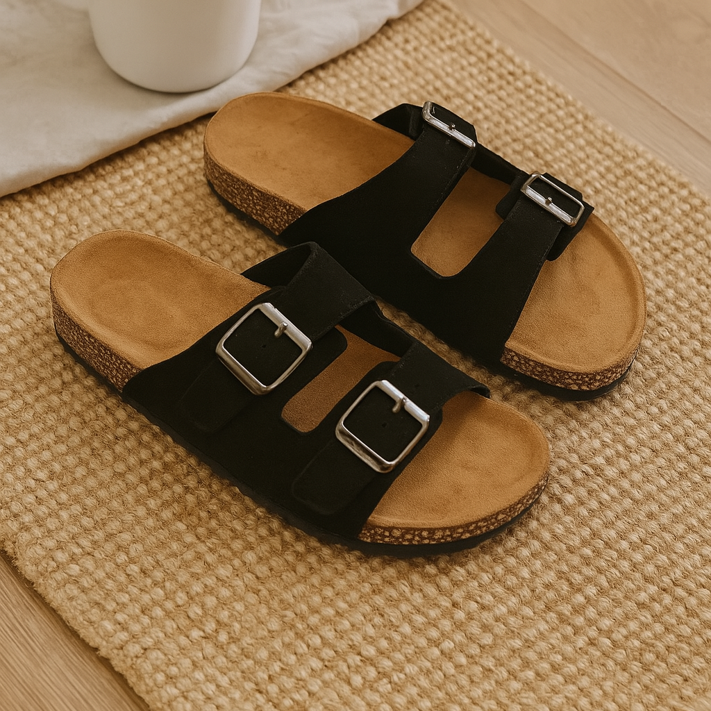 Sandales pour hommes au style rétro – Design à double boucle réglable pour un confort décontracté