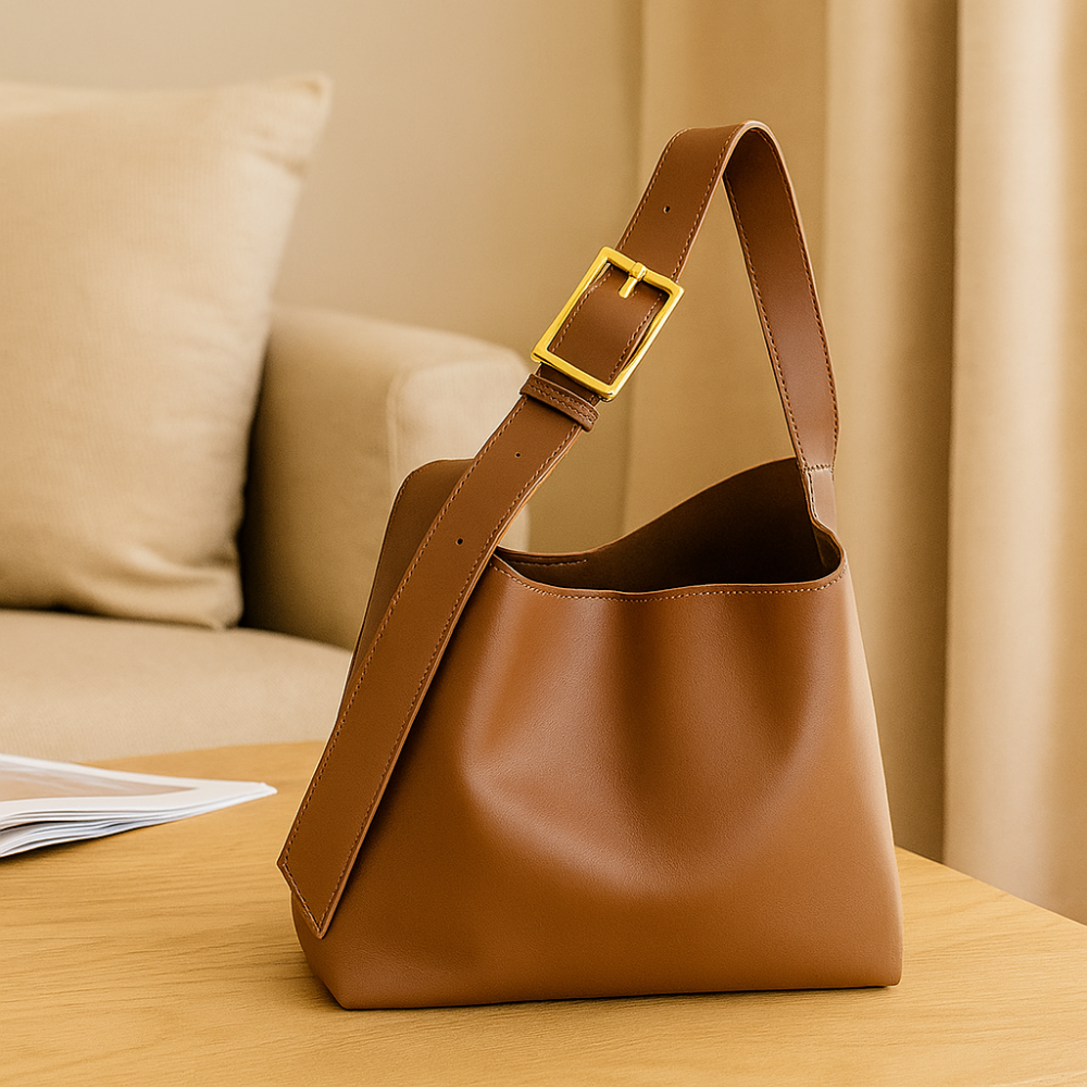 Sac à bandoulière en cuir vegan avec pochette amovible