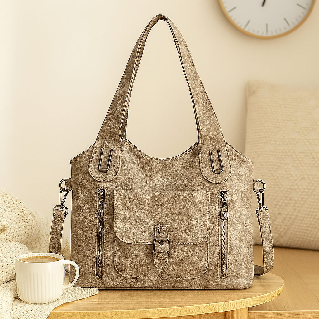 Sac bandoulière rétro – Aspect cuir avec bandoulière amovible
