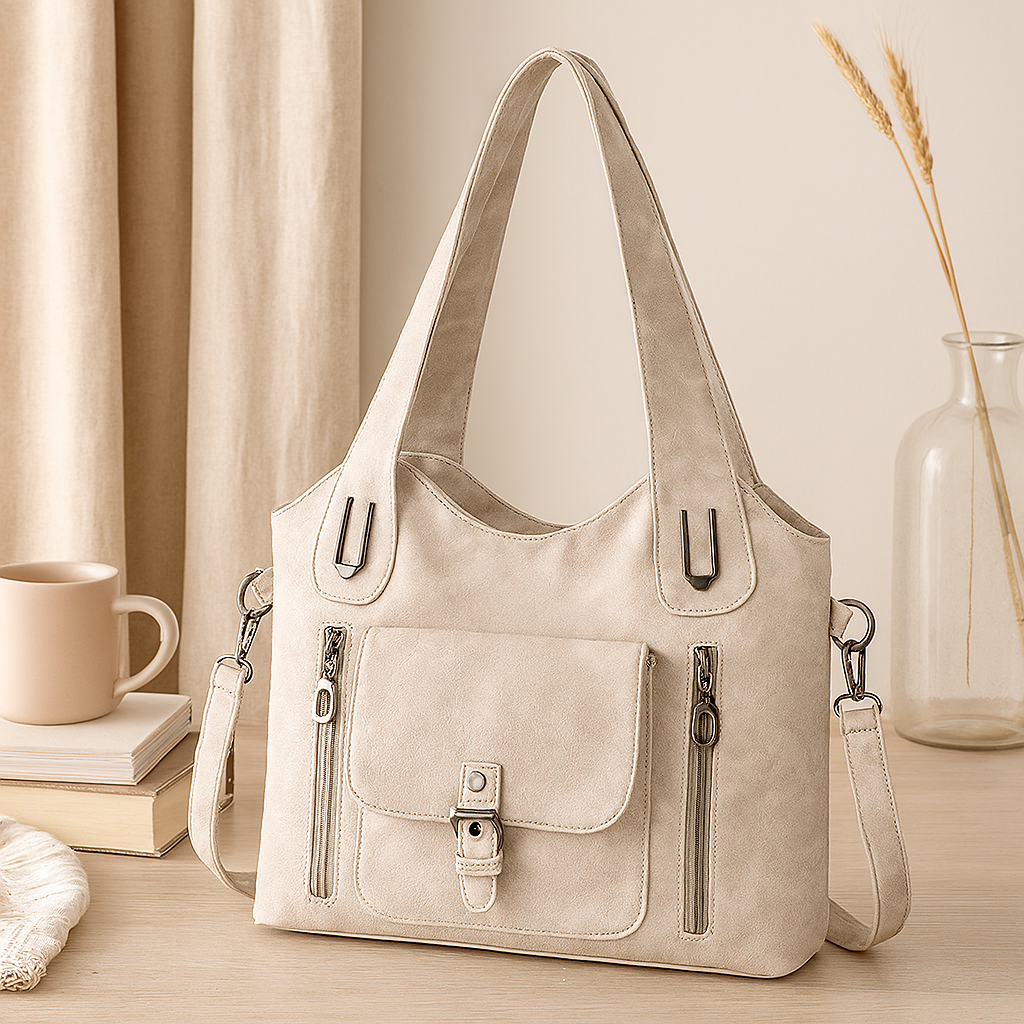 Sac bandoulière rétro – Aspect cuir avec bandoulière amovible