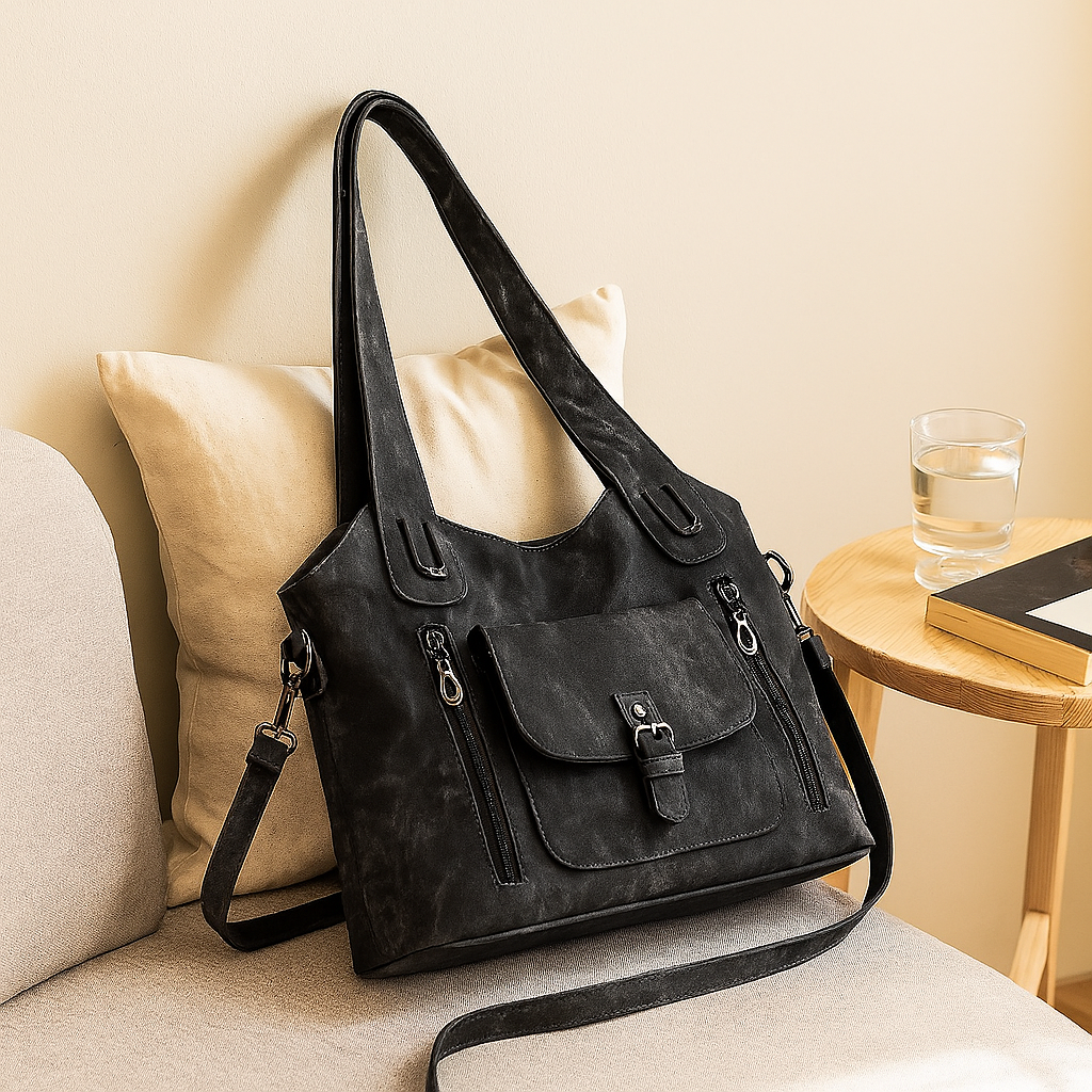 Sac bandoulière rétro – Aspect cuir avec bandoulière amovible