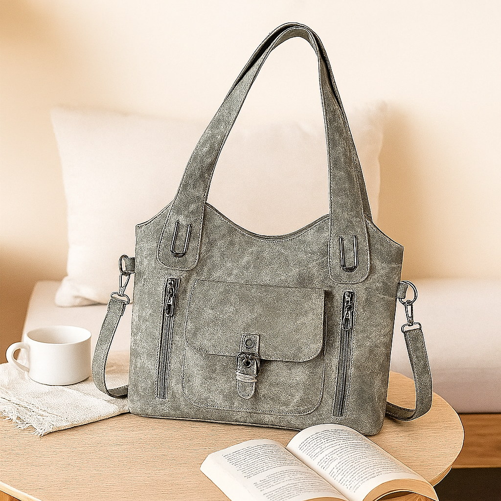 Sac bandoulière rétro – Aspect cuir avec bandoulière amovible