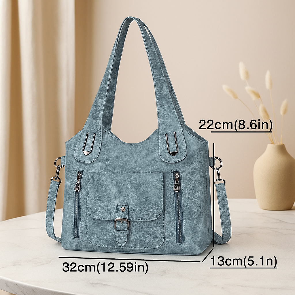 Sac bandoulière rétro – Aspect cuir avec bandoulière amovible