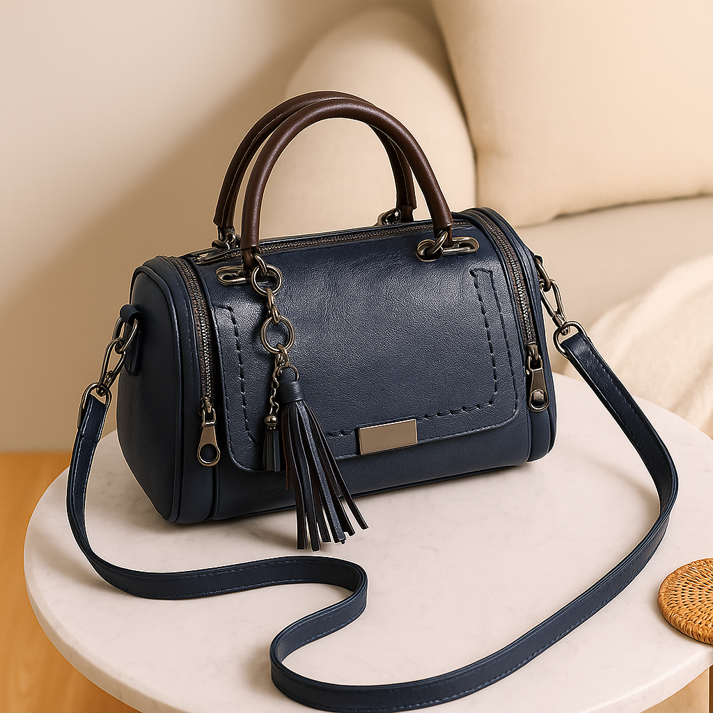 Sac bandoulière – Style Boston rétro avec poignée supérieure