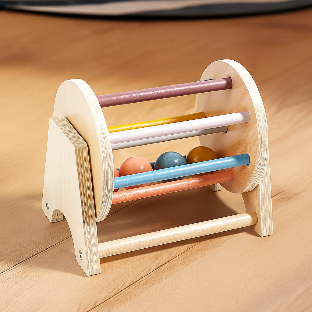 Tambour en bois – Instrument de stimulation précoce pour enfants de 0 à 3 ans