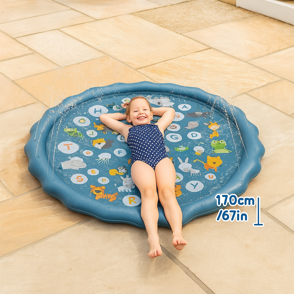 Tapis de jeu à asperger pour enfant – Tapis d'arrosage extérieur pour amusement aquatique estival