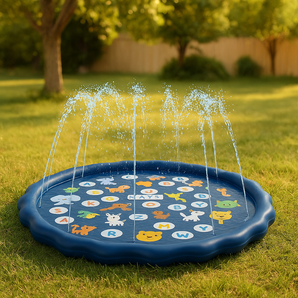Tapis de jeu à asperger pour enfant – Tapis d'arrosage extérieur pour amusement aquatique estival