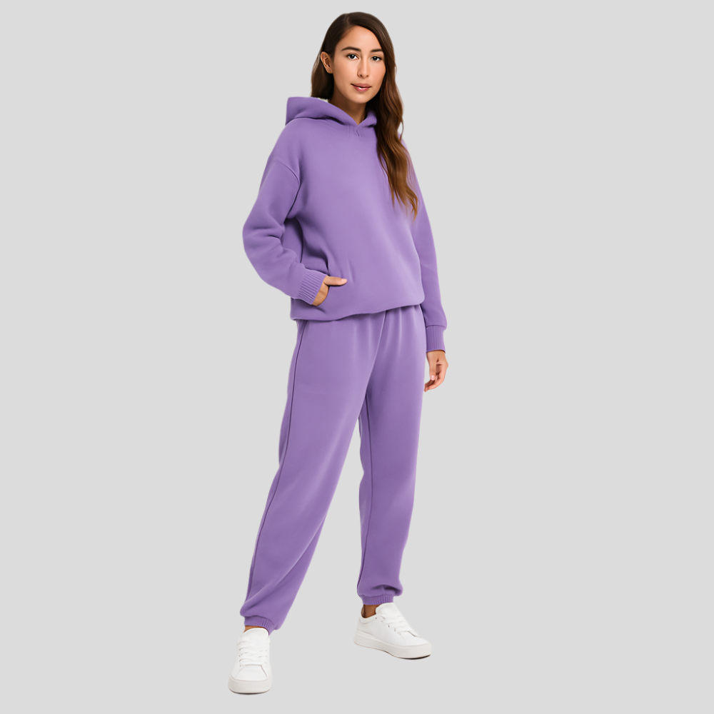 Ensemble de confort ultime avec sweat à capuche et pantalon de jogging – Loungewear confortable 2 pièces pour femmes