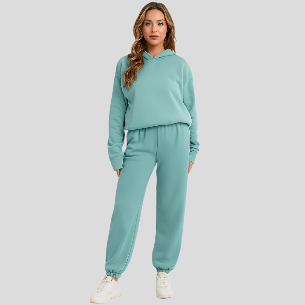 Ensemble de confort ultime avec sweat à capuche et pantalon de jogging – Loungewear confortable 2 pièces pour femmes