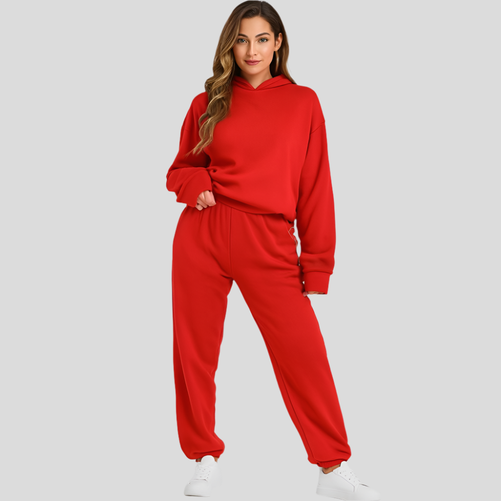 Ensemble de confort ultime avec sweat à capuche et pantalon de jogging – Loungewear confortable 2 pièces pour femmes