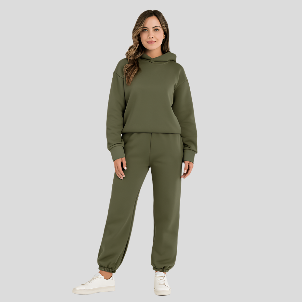 Ensemble de confort ultime avec sweat à capuche et pantalon de jogging – Loungewear confortable 2 pièces pour femmes