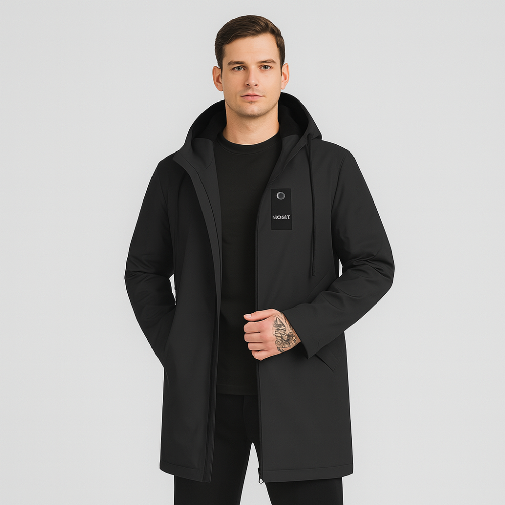 Liam Veste Softshell pour homme – Manteau à capuche minimaliste avec fermeture éclair