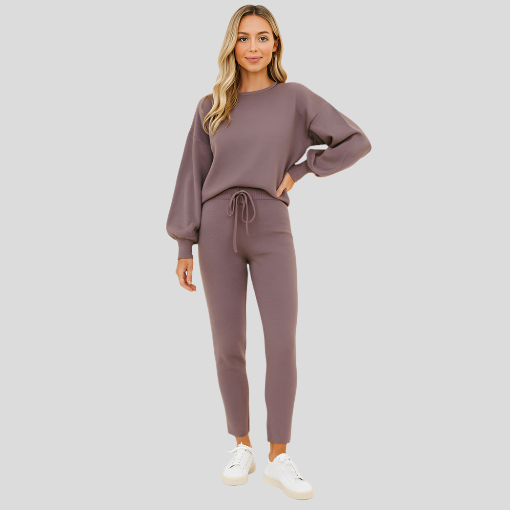 Ensemble d'entraînement pour femmes élégant – Ensemble de détente stylé pour la maison ou les loisirs