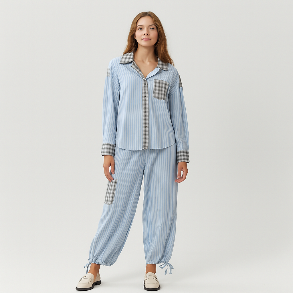 Viktoria – Ensemble de Pyjama décontracté en 2 pièces pour femmes – Pyjama doux et décontracté