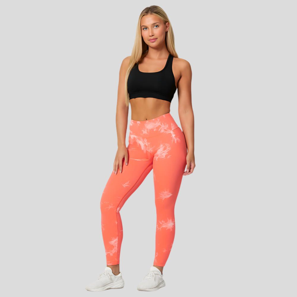 Leggings de yoga élégants en marbre batik – Vêtements de sport stylés et athlétiques pour femmes