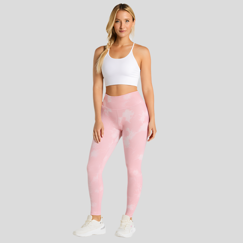 Leggings de yoga élégants en marbre batik – Vêtements de sport stylés et athlétiques pour femmes