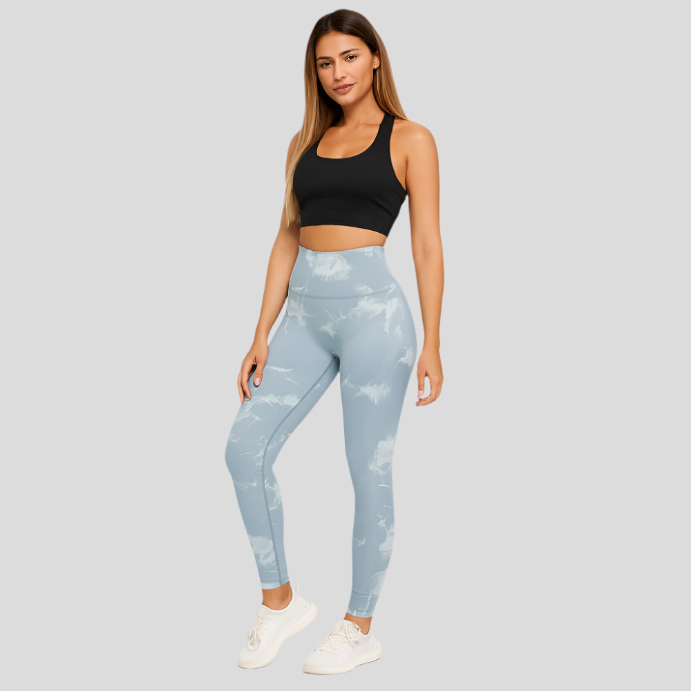 Leggings de yoga élégants en marbre batik – Vêtements de sport stylés et athlétiques pour femmes