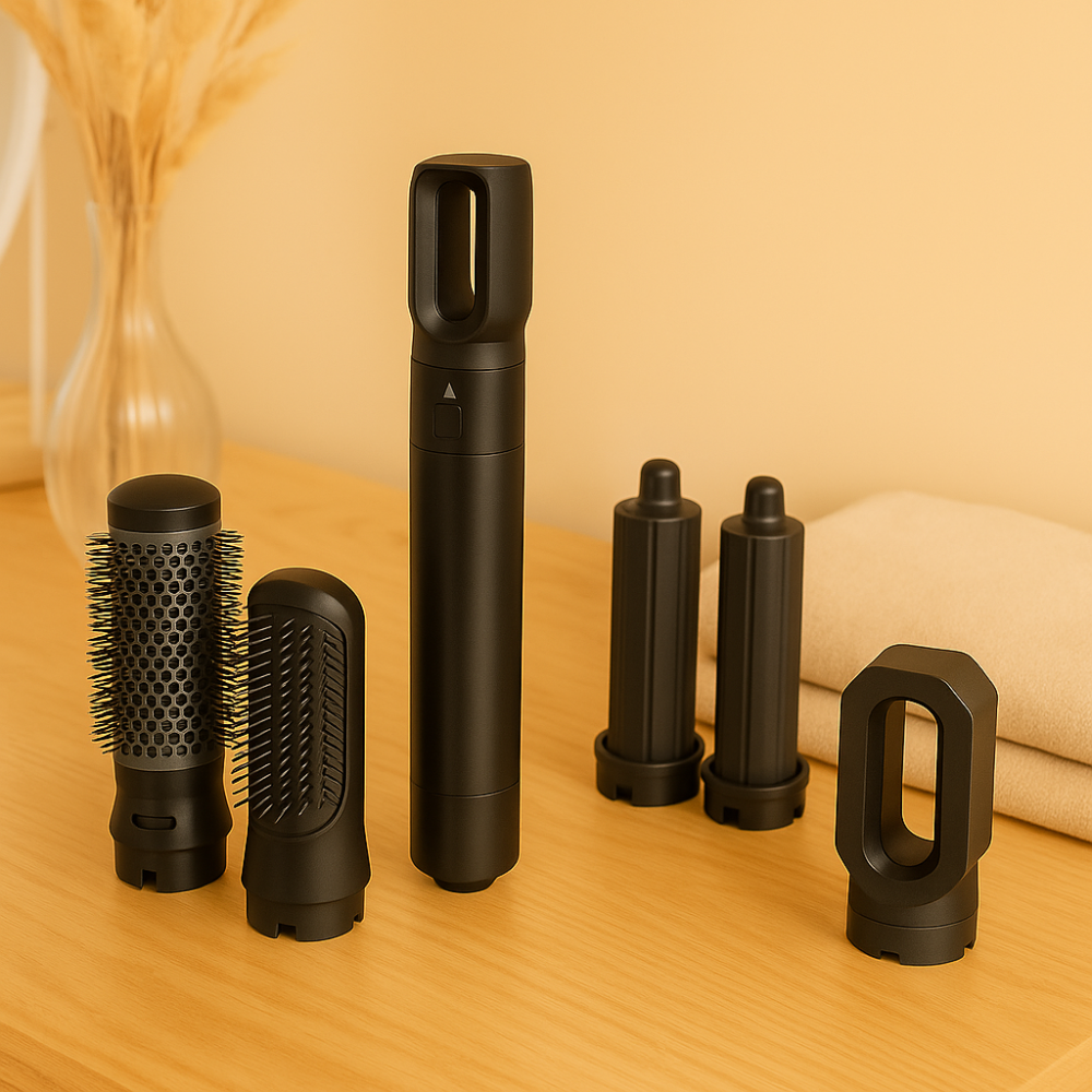 Brosse ronde chauffante AeroFlow – Sèche-cheveux et lisseur 2 en 1 avec réglages réglables