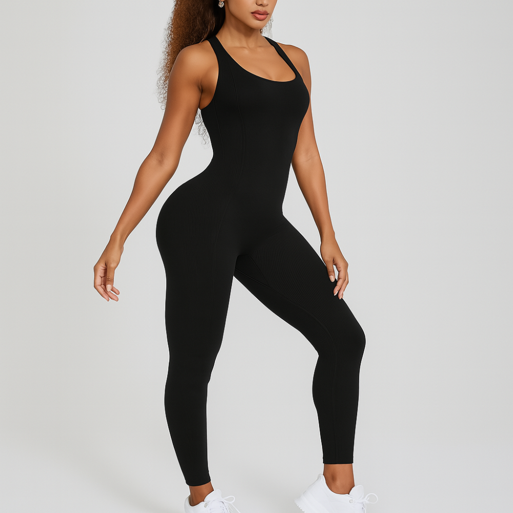 Vella – Combinaison de yoga et Pilates pour femmes avec grande extensibilité et design ouvert dans le dos