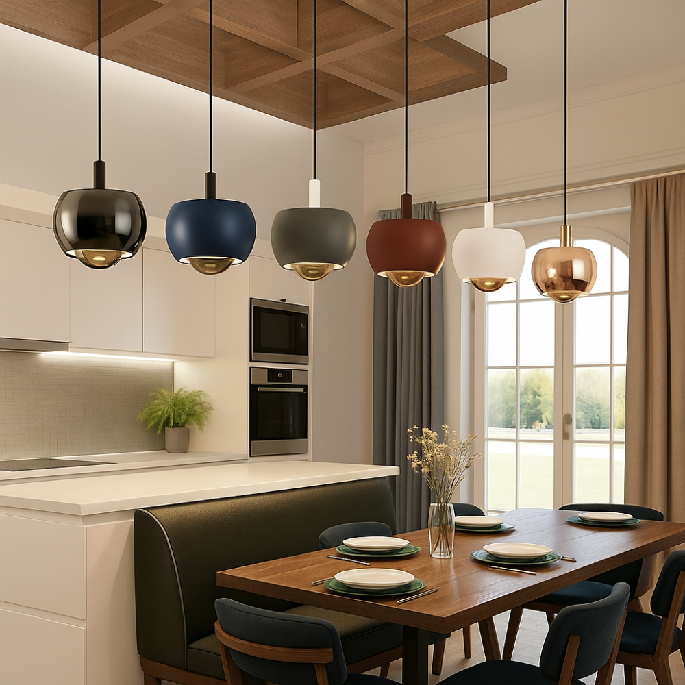 HaloForm – Suspension minimaliste avec éclairage LED et design circulaire élégant