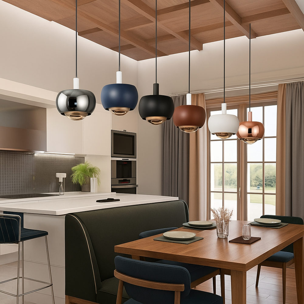HaloForm – Suspension minimaliste avec éclairage LED et design circulaire élégant