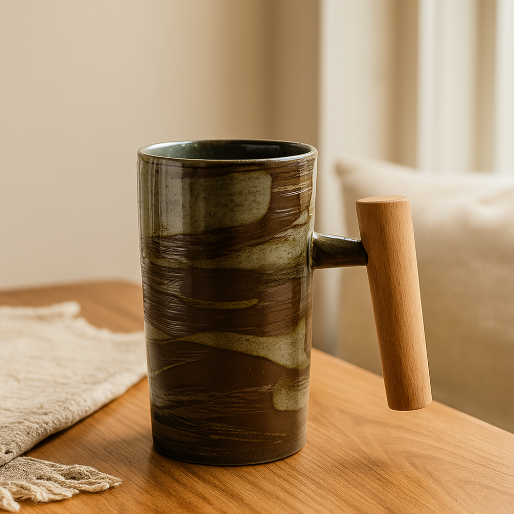 StillSip – Tasse de style japonais couleur terre avec un aspect artisanal