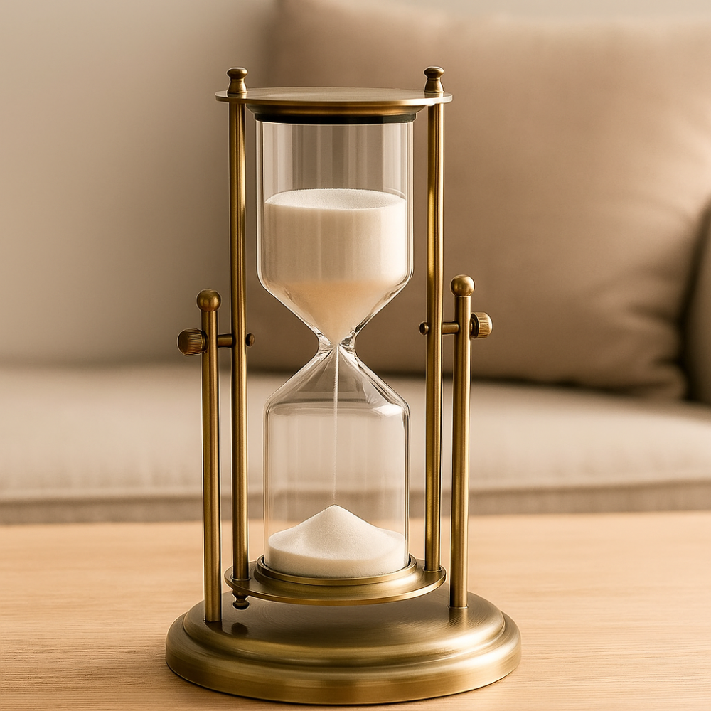 TimeMuse – Horloge en verre clair avec un flux élégant pour un aménagement de bureau productif et élégant