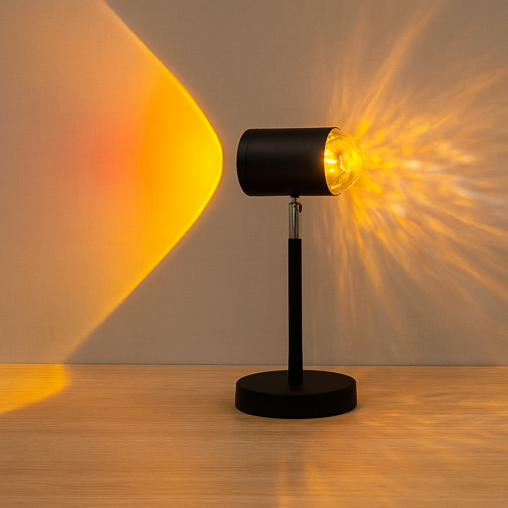 SolAura – Lampe de projection au coucher de soleil USB pour un éclairage chaud et d'ambiance