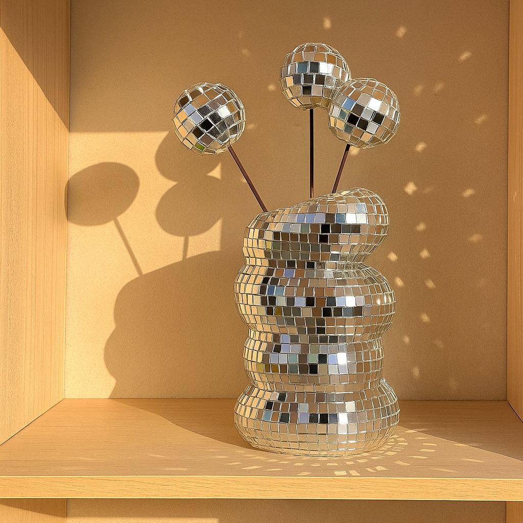 GlamSphere – Disque recouvert de miroir avec charme rétro et touche moderne