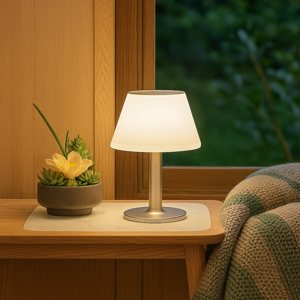 SunGlow – Lampadaire de terrasse élégant en soudure pour le charme extérieur