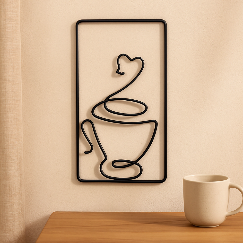 CaféCharm – Art mural saine avec tasse de café pour une utilisation intérieure et extérieure