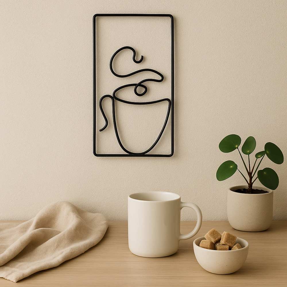 CaféCharm – Art mural saine avec tasse de café pour une utilisation intérieure et extérieure