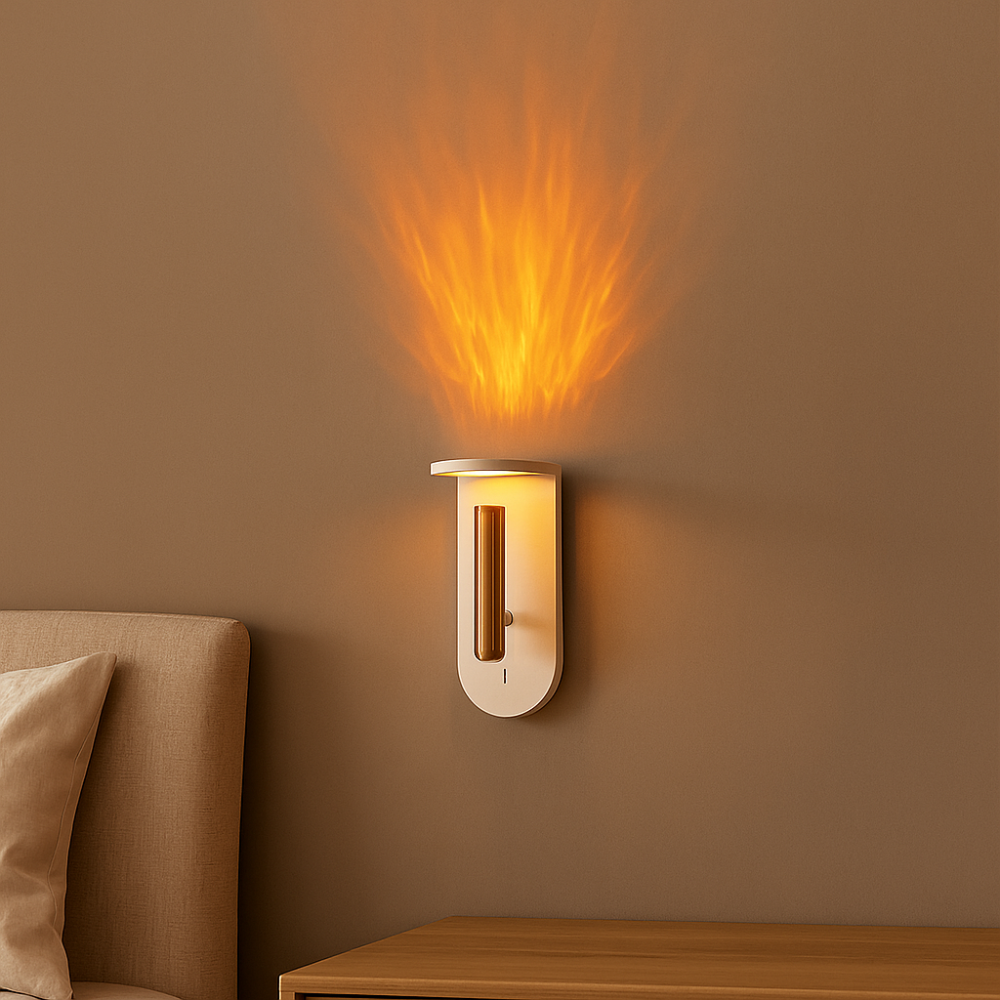 NordiFlame – Lampe murale LED nordique réglable avec effet flamme