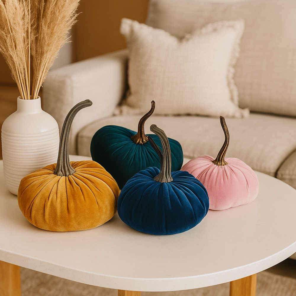 HarvestHug – Coussin en citrouille d'Halloween en coton fait main