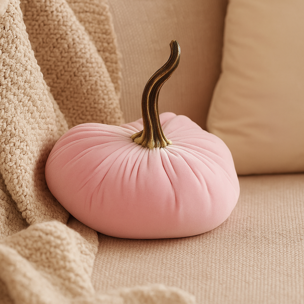 HarvestHug – Coussin en citrouille d'Halloween en coton fait main