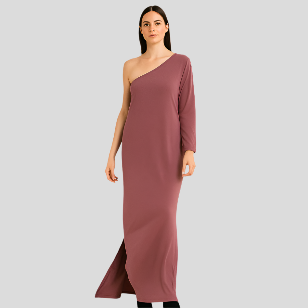 Elena – Robe longue asymétrique élégante pour un look affirmé