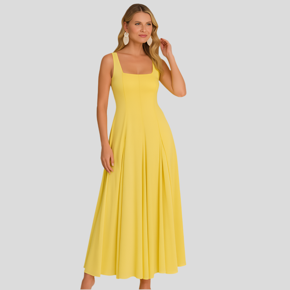 Elora - Robe d'été bohème chic à fines bretelles et encolure carrée