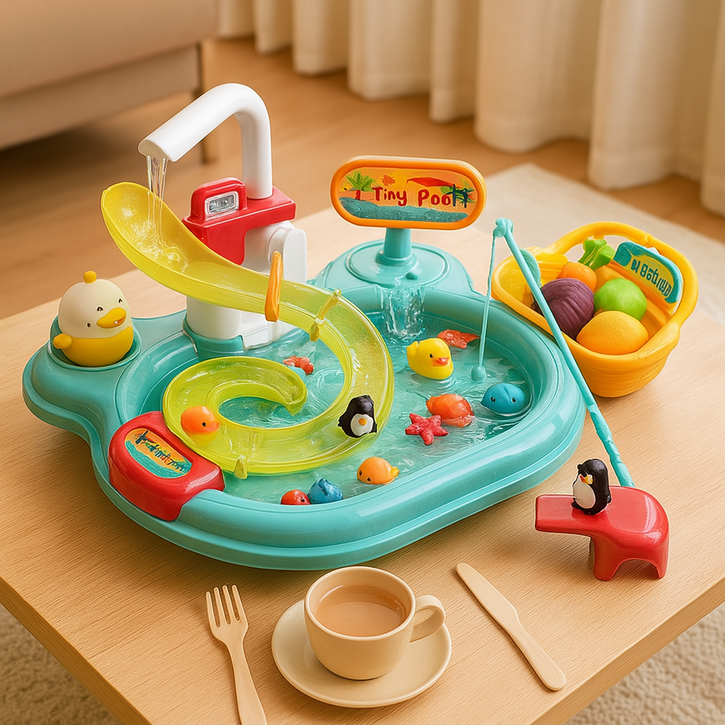 FinnyFun - Jouet Montessori interactif 2-en-1 avec poisson glissant pour enfants