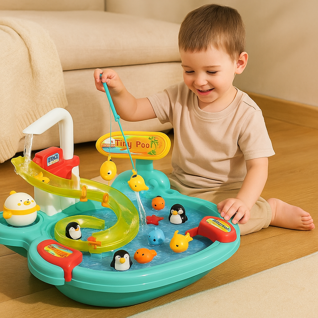 FinnyFun - Jouet Montessori interactif 2-en-1 avec poisson glissant pour enfants