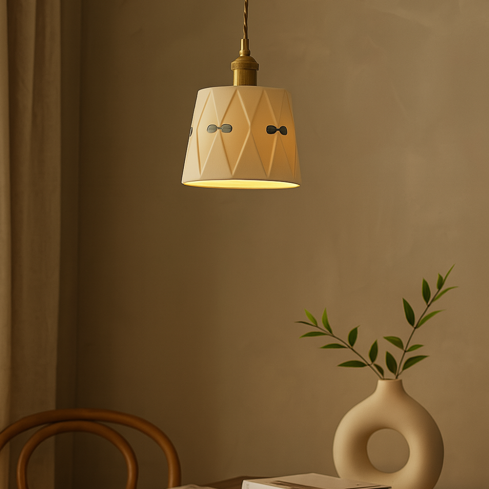 CeramiGlow - Suspension en céramique texturée avec bordure décorative