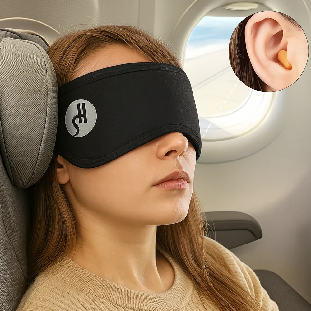DeepSleep –Masque de Sommeil Insonorisé – Confort Total avec Bouchons d’Oreilles